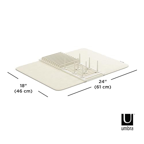 Udry Dish Rack with Movable Pegs and Microfiber Drying Mat