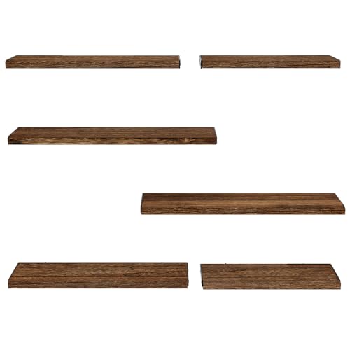 Amada Solid Paulownia Wood Wall Shelves (Brown / Large)