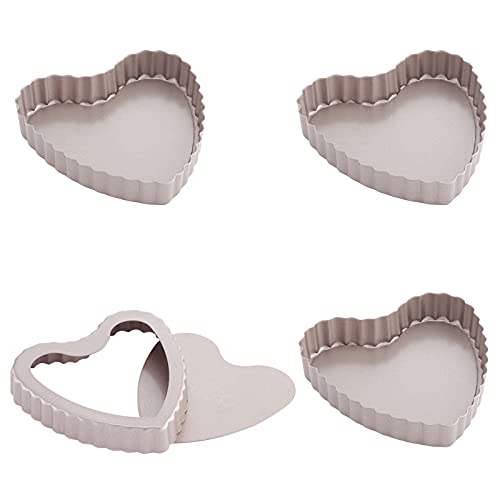 Mini Tart Pan Set (4" Heart-shaped 4Pcs)