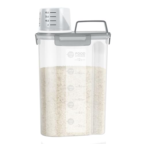 Airtight Rice Storage Container (Clear Grey 3L / 3L-1pack)