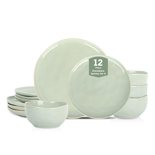 Mirella Dinnerware Set (Light Green / 12-Piece - Service for 4)