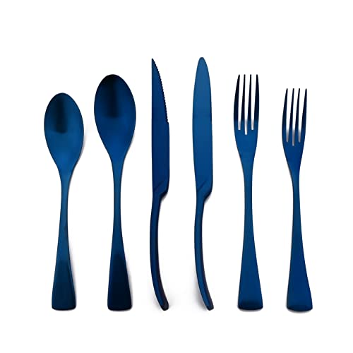 Luxury 18 10 Stainless Steel Matte Blue Flatware Set (1 / Blue)