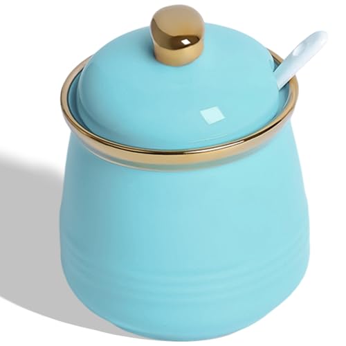 12oz Ceramic Sugar Bowl with Lid and Spoon