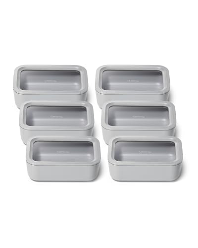 6 Piece Glass Food Storage Set with Lids (Gray / 6.6 Cup Food Storage (6x))