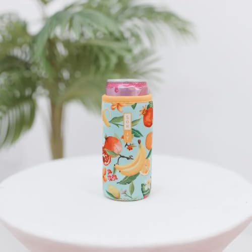 CanSok Sleeve for Beer & Soda Insulated Neoprene Cover (Paradise Punch / 12oz Slim Can Sleeve)