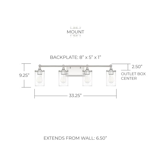 Capital Lighting 120741PN (4-Light / Polished Nickel (PN))