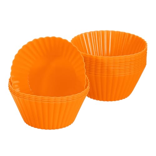 18Pcs Silicone Cupcake Liners (Orange / 2")