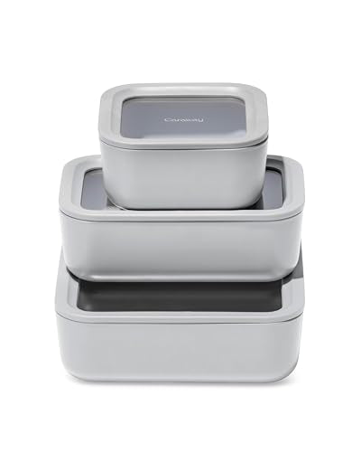 3 Piece Glass Food Storage Container Set (Gray / Food Storage Set (3x))