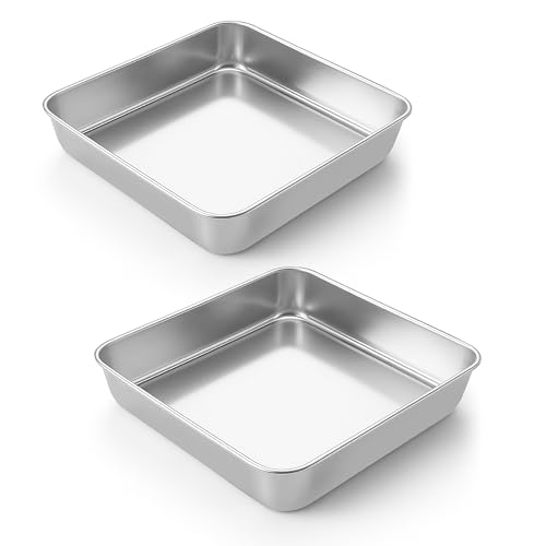2 Pack 8 x 8 Inch Square Cake Pan (8'' x 8'')