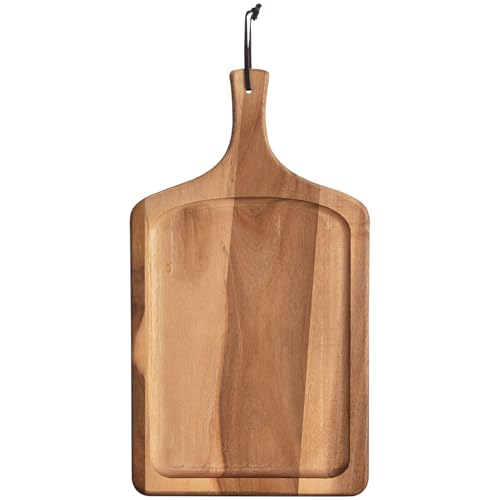 Acacia Wood Cutting Board with Handle (17.7"L x 9.8"W)