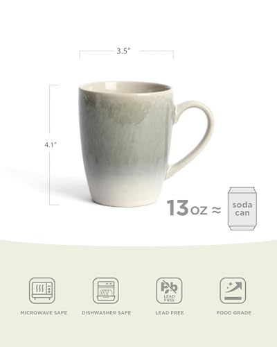 Coffee Mugs Set (6pcs / Glacier-Sage Green)