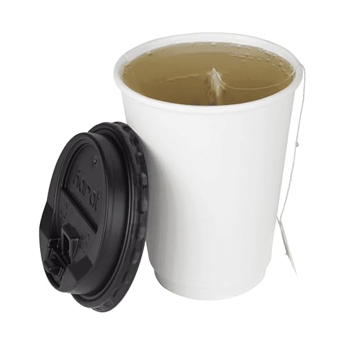 12 oz Double Wall Insulated Coffee Cup [500 Count] White Disposable Paper Hot Cup (12 OZ / Insulated - White)