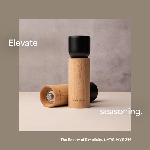 Wooden Salt and Pepper Grinder Set Manual (Brick Red / Set of two manual grinders without wooden tray)