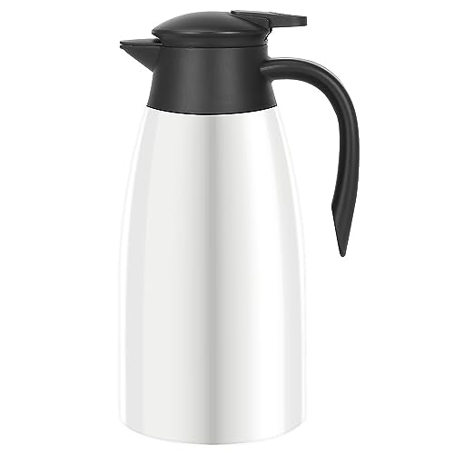 70oz Thermal Coffee Carafe Insulated Coffee Thermos Airpot (White)
