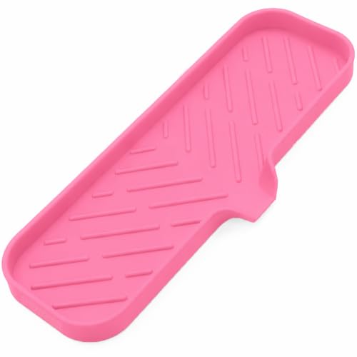 Silicone Soap Dish with Drain Spout (Rose / L(12"×4"))