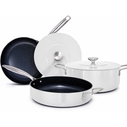 Essential Series 5PC Ceramic Cookware Set PFAS (Oyster)
