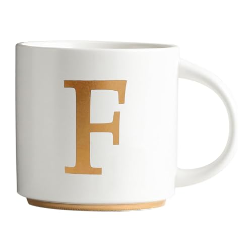 Monogram Ceramic Mugs (gold-F)