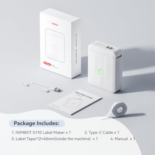 D110 Mini Label Maker Machine with Tape for Home School