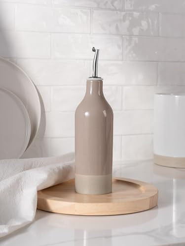 16oz Ceramic Oil Dispenser Bottle (Cinnamon Brown / 1 Piece (Milkyway))
