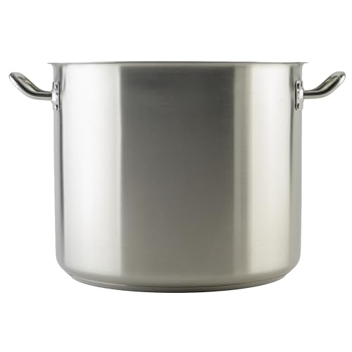 Silver 32 qt Stainless Steel Stock Pot with Cover (33.8 Quarts / Pot With Cover)
