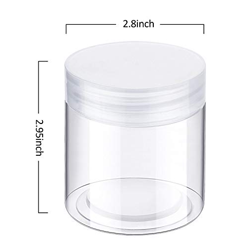 6 Pack 8 oz Plastic Jars Containers with Lids Wide (6 Count)