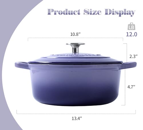 Enameled Cast Iron Duch Oven (Purple / 5.5QT)