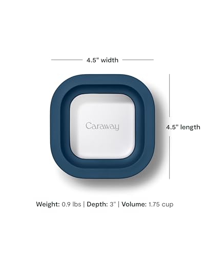 2 Piece Glass Food Storage Container Set (Navy / 1.75 Cup Food Storage (2x))