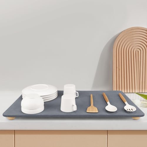 Large Stone Dish Drying Mat for Kitchen Counter (18" x 14")