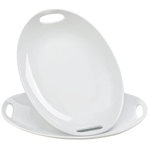 Porcelain Serving Platter with Handles (2 Count)