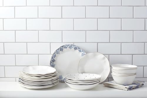897387 Blue Bay 12 (12-Piece Dinnerware Set (Bowls), Ikat)