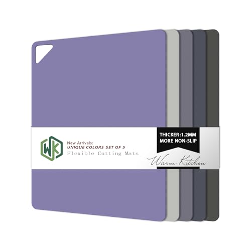 Flexible Plastic Cutting Boards for Kitchen (Multi Grey - Large - 5)