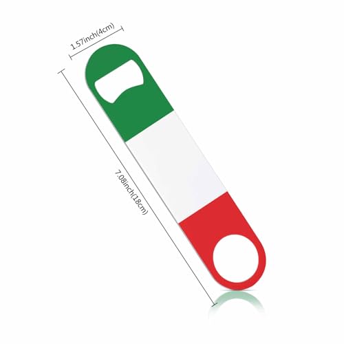 Ltaly Flag Stainless Steel Bottle Opener Green White Red Italian Country Flag Flat Beer Bottle Opener Keychain for Home Kitchen Bar Restaurant Party Birthday Gift (Ltaly Flag)