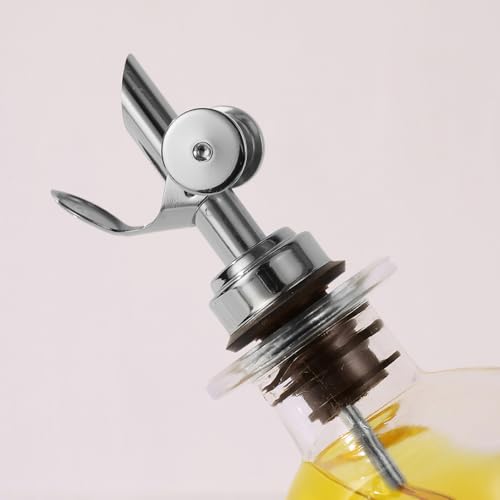 Liquor Pour Spout Made of Stainless Steel with Automatic Anti (Silver / Set of 4)