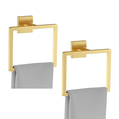 2 Piece Brushed Gold Towel Ring (Brushed Gold / 2 Pcs)