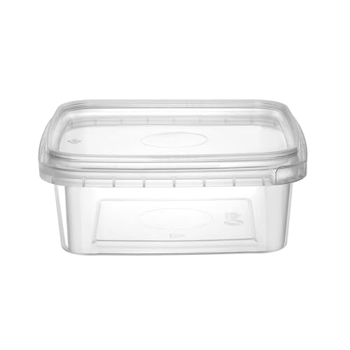 8 oz 20 Pack Square Clear Deli Containers with Lids Disposable BPA Free Square Plastic Food Storage Containers with Lids Airtight for Meal Prep Take Out Kitchen (8 oz)