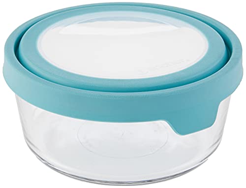 TrueSeal 10 piece Glass Food Storage Containers with Airtight Lids (10 Piece Set (Mineral Blue))