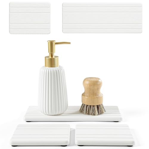 3 Pack Stone Drying Tray (3 Pcs - White - 1pc of 9"x 3.5" and 2pcs of 4.5"x 3.5")