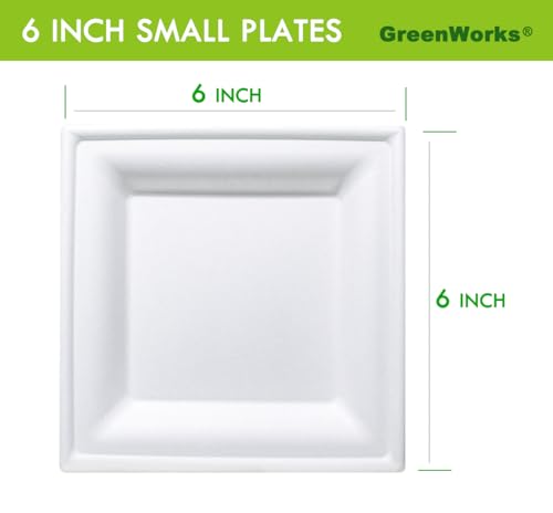 100 Count 6 Inch Small Square Compostable plates (6 Inch)
