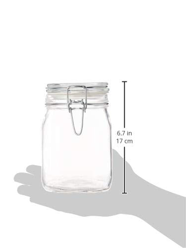 Fido, 2 Pack, 33.75 Oz. Food Storage Glass Jars, Airtight Rubber Seal & Glass Lid, with Stainless Wire Clamp, Mason Jar, Made in Italy (33.75 oz)