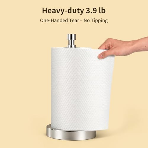 3.9lbs Heavy Duty Paper Towel Holder Countertop Weighted Base (Chrome)