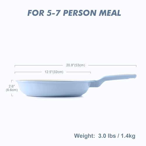 Nonstick Ceramic Frying Pan 12.5 (12.5 Inch / Glacier Blue)