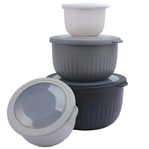 Prep Bowls with Lids (Black/White / 8 Piece Set - Deep Bowls)
