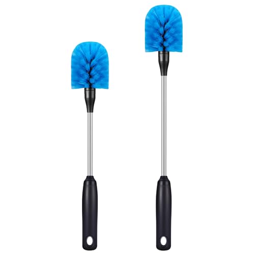 Stainless Steel Bottle Brush with Replaceable Head (Blue / 13-15 Inch (Pack of 2))