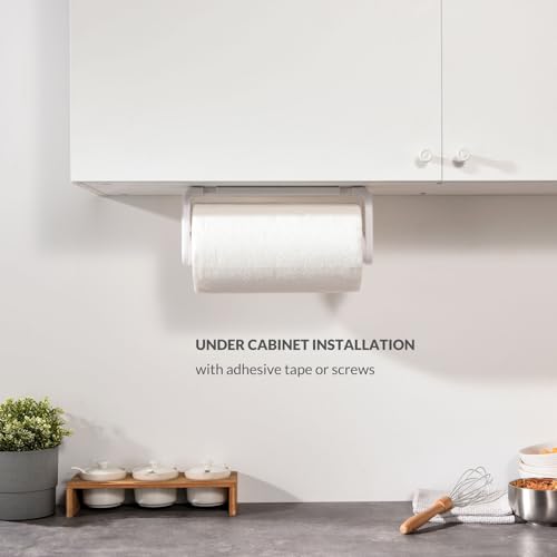 ONE Hand Simple Tear Paper Towel Holder Under Cabinet