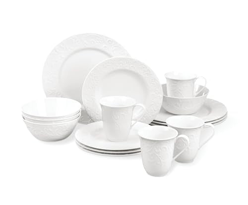 Opal Innocence Carved Porcelain 16 (21.55 LB / 16-Piece Place Setting)
