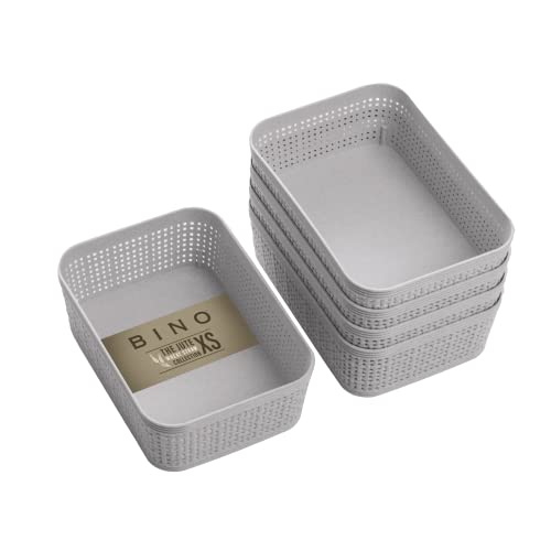 Woven Plastic Basket (Natural Grey / 5PK- XS)
