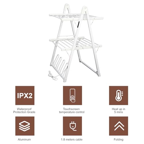 Heated Clothes Drying Rack Foldable Timer Shoes Socks