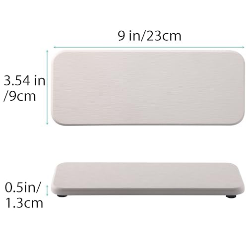 2Pcs Stone Soap Trays Water Absorbing Diatomite Coaster (White / 9.0" x 3.5")