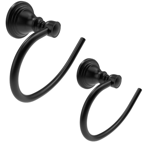 Black Towel Ring Wall Mounted for Bathroom (Matte Black)
