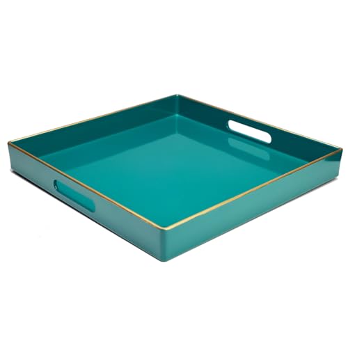 Green Decorative Serving Tray with Handles (Dl06re)